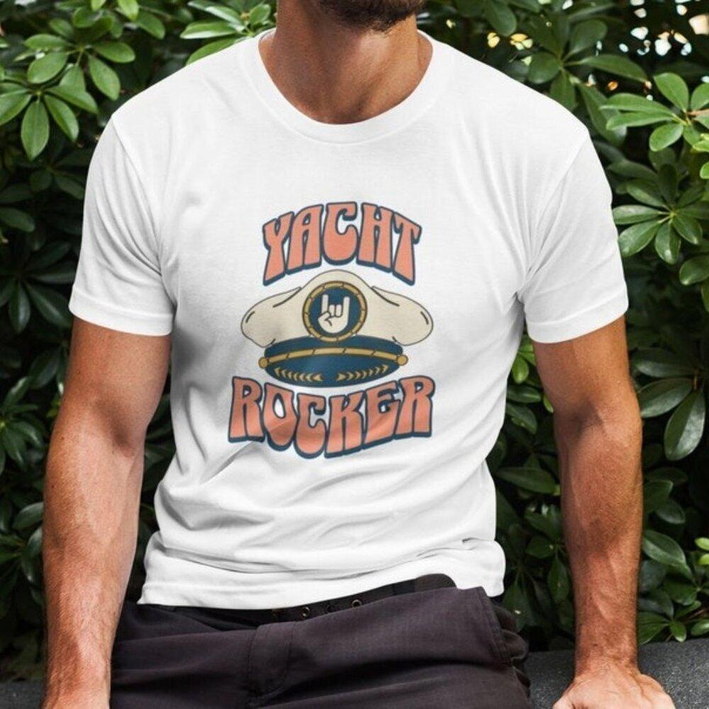 Yacht Rock Captain Hat Smooth Rock Funny Graphic T-Shirt